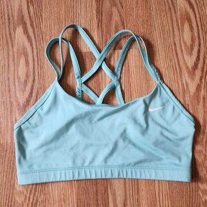 Nike Sports Bra Workout Yoga Top Women's Size Large Strappy Back GREEN